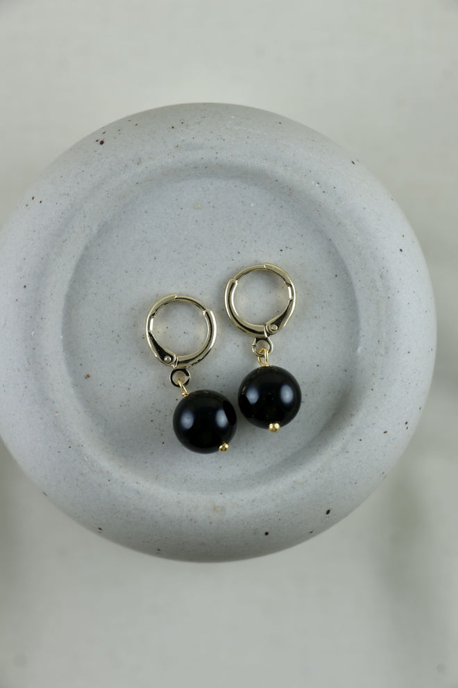 I AM limitless - Onyx Ohrringe Kugel Glanz