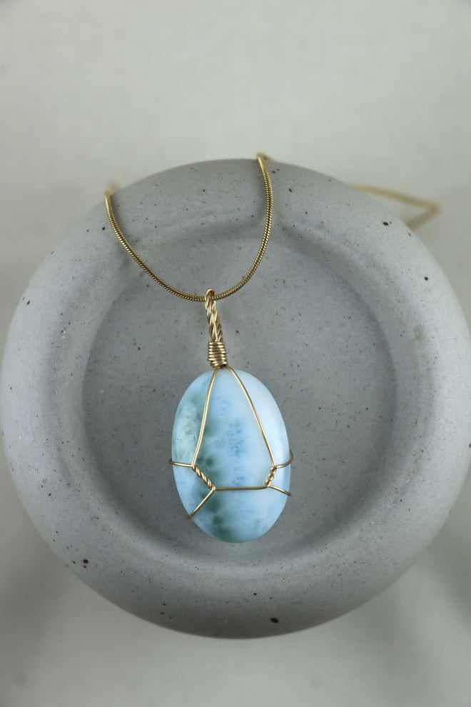 I AM inspired - Larimar Halskette Einzelstück 2