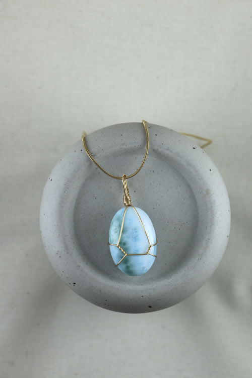 I AM inspired - Larimar Halskette Einzelstück 2