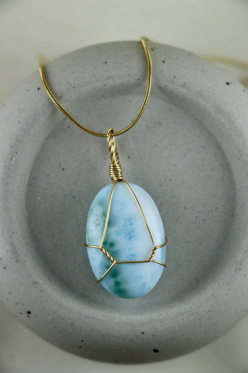 I AM inspired - Larimar Halskette Einzelstück 2