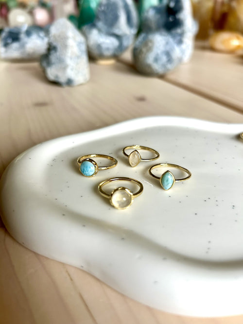 I AM inspired - Larimar Ring Drop