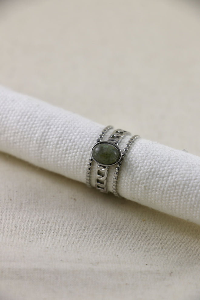 I AM magical - Anello Labradorite "Chain" Argento