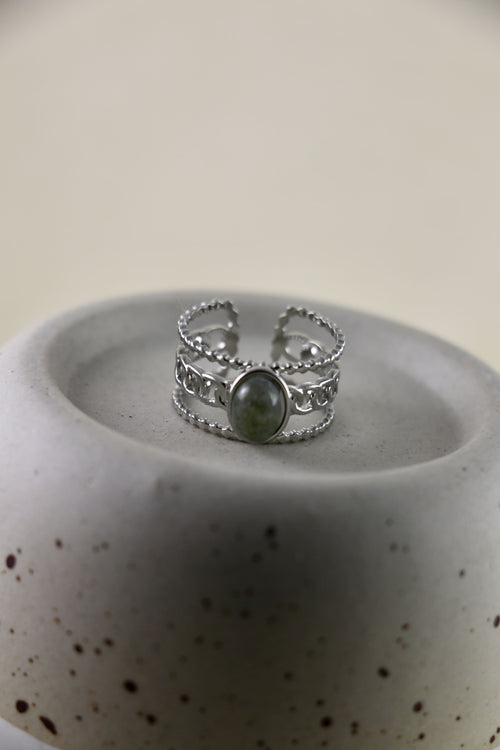 I AM magical - Anello Labradorite "Chain" Argento