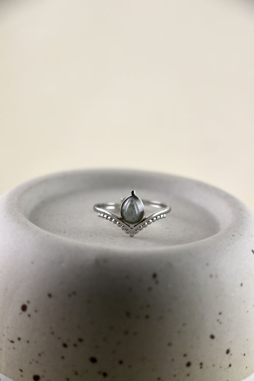 I AM magical - Bague Labradorite "Drop" Argent