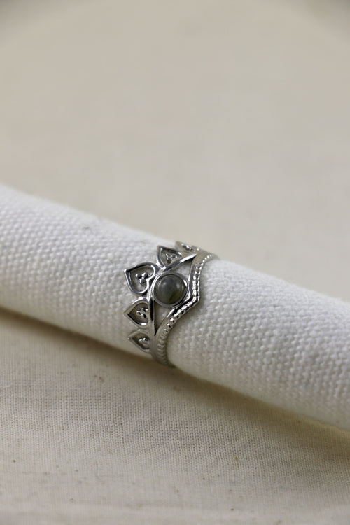 I AM magical - Anello in Labradorite crown Argento
