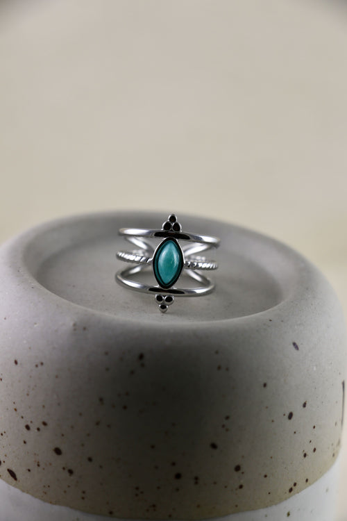 I AM confident - Bague Amazonite Miroir Argent