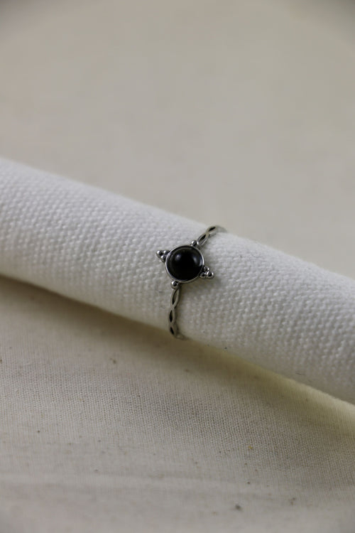 I AM limitless - Anello in Onice Compasso Argento