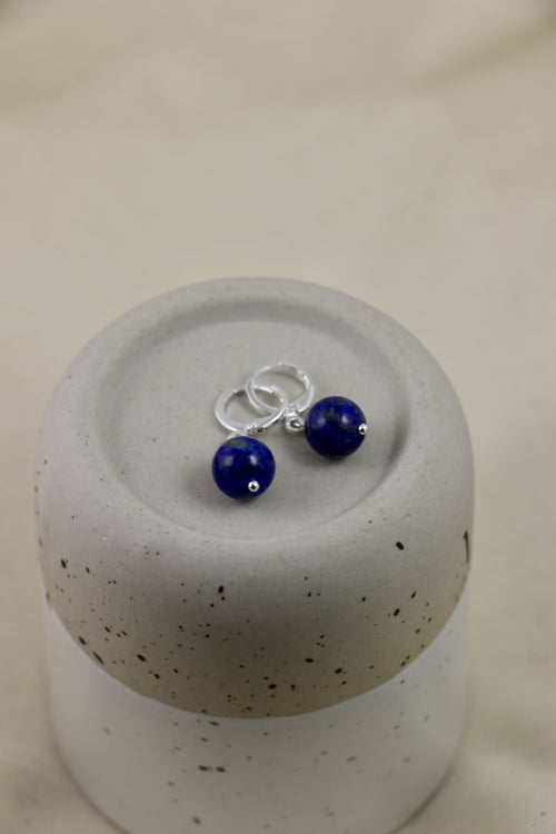 I AM true - Lapislazuli Ohrringe Kugel Silber
