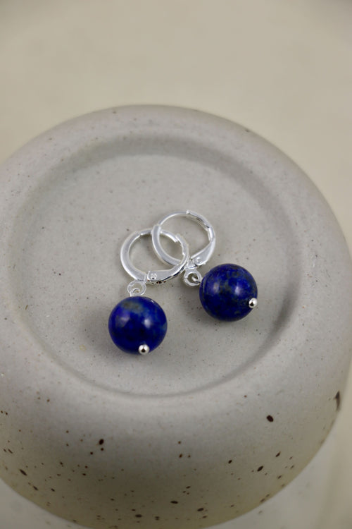 I AM true - Lapislazuli Ohrringe Kugel Silber