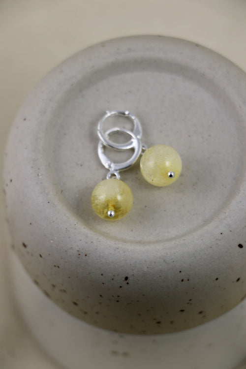I AM whole - Boucles d'oreilles Citrine Boule Argent