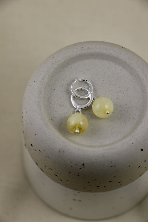 I AM whole - Boucles d'oreilles Citrine Boule Argent