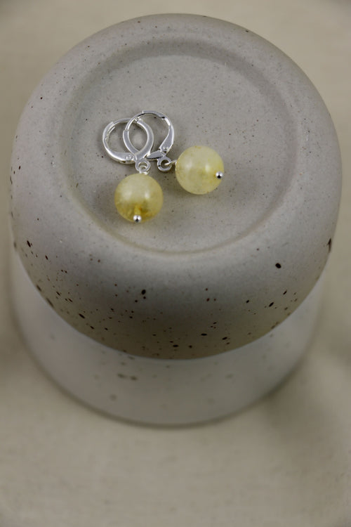I AM whole - Boucles d'oreilles Citrine Boule Argent