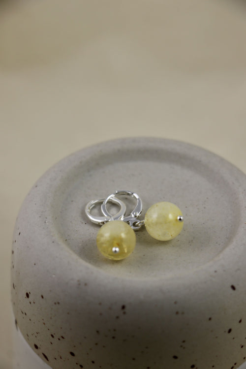 I AM whole - Boucles d'oreilles Citrine Boule Argent