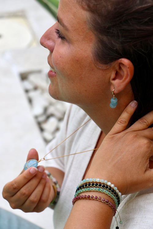 I AM feminine - Bracciale Pietra di Luna Pesca Wayan