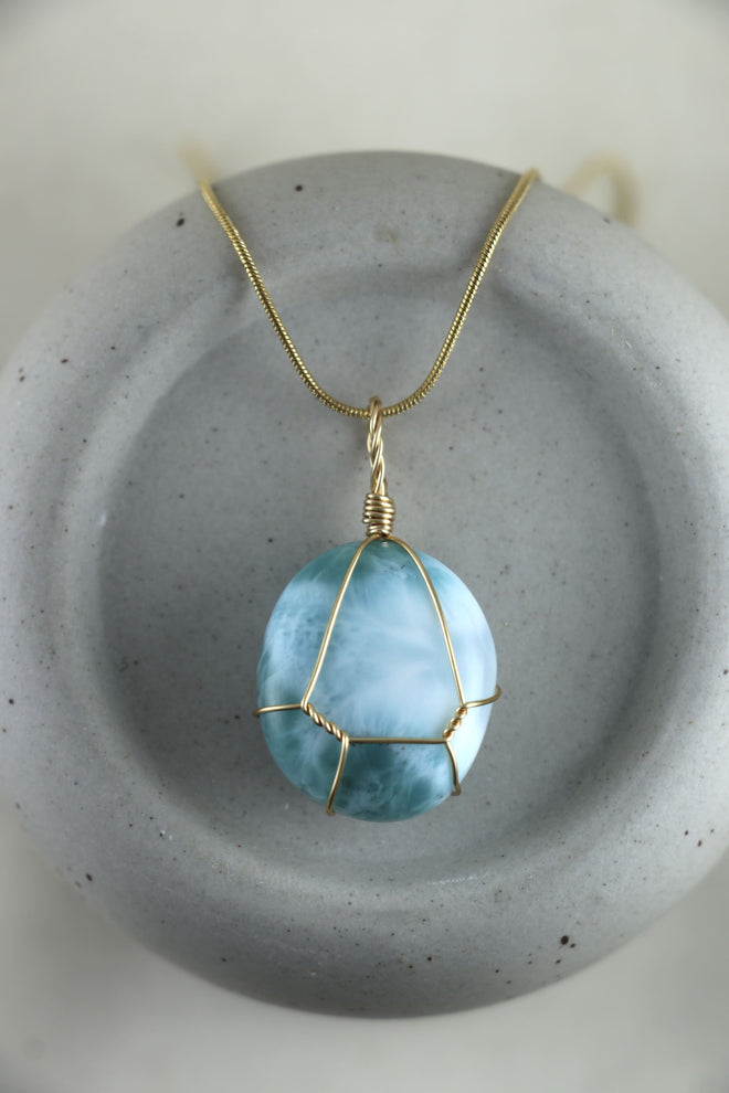 I AM inspired - Larimar Halskette Einzelstück 1