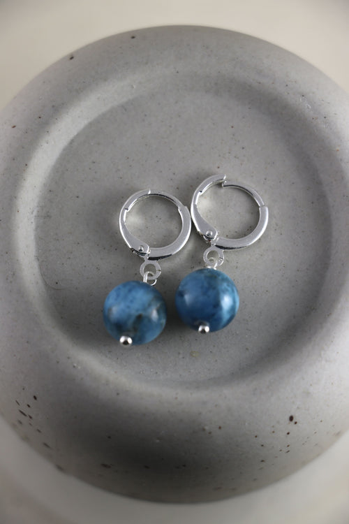I AM energy - Boucles d'oreilles Apatite Boule Argent