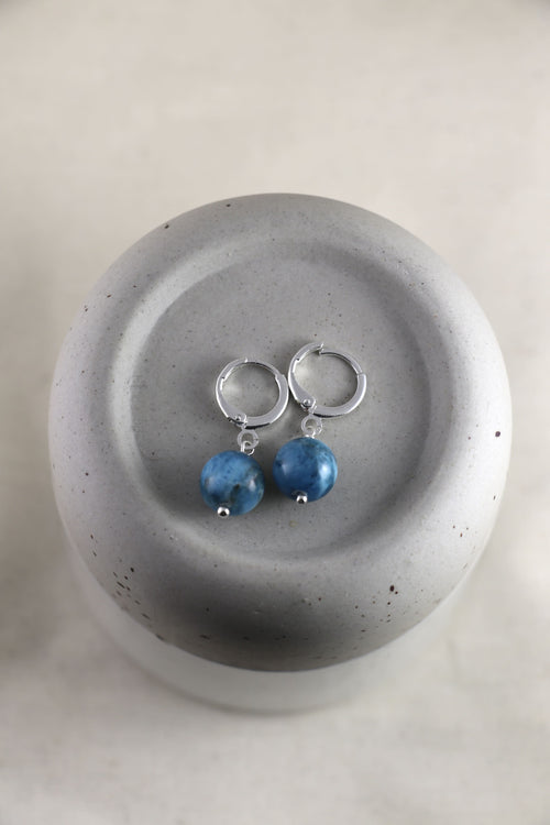 I AM energy - Boucles d'oreilles Apatite Boule Argent