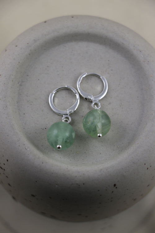 I AM focused - Boucles d'oreilles en fluorite boule argent