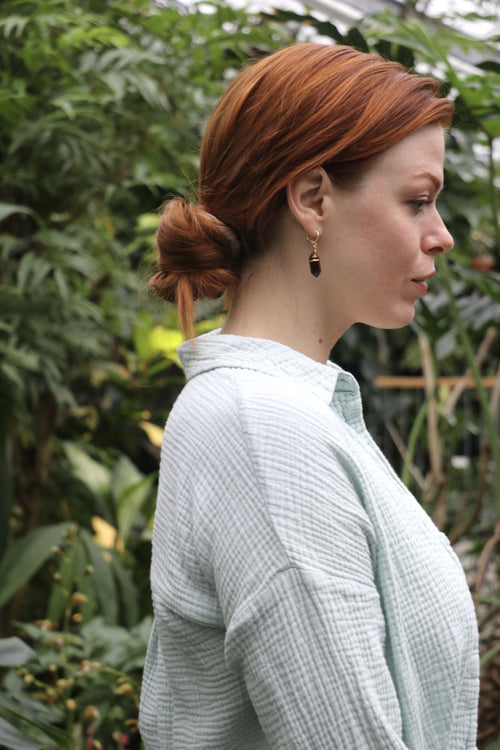 I AM brave - Boucles d'oreilles œil de tigre à double pointe