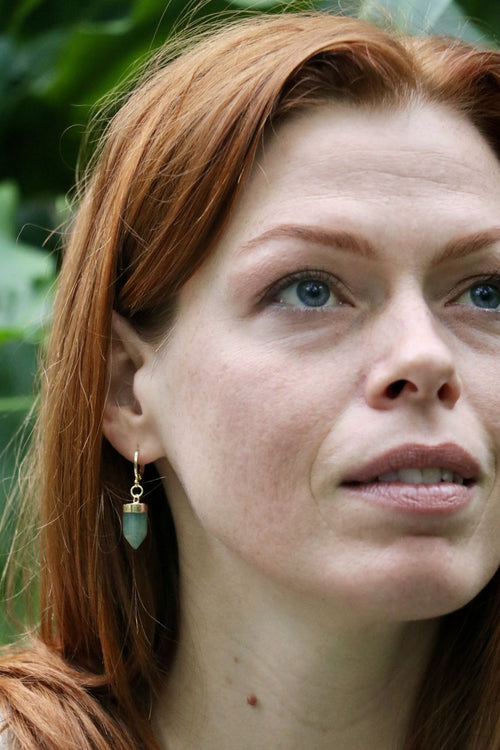 I AM whole - Boucles d'oreilles Aventurine point