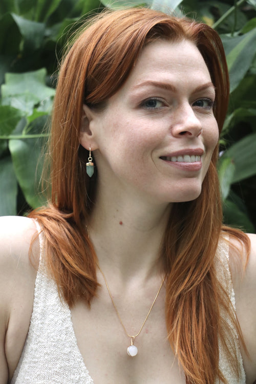 I AM whole - Boucles d'oreilles Aventurine point