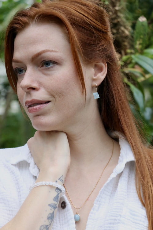 I AM clear - Collier boule aigue-marine