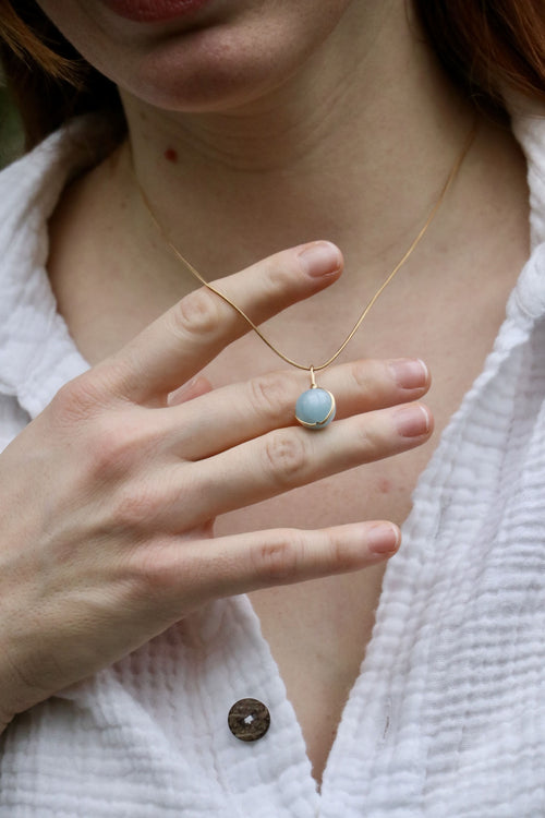 I AM clear - Collier boule aigue-marine
