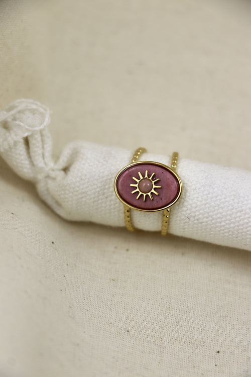 I AM love - Bague Quartz Rose Soleil