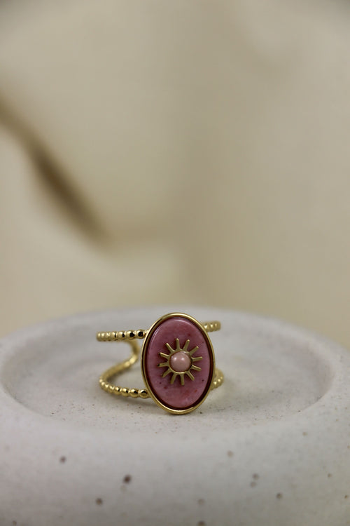 I AM love - Bague Quartz Rose Soleil