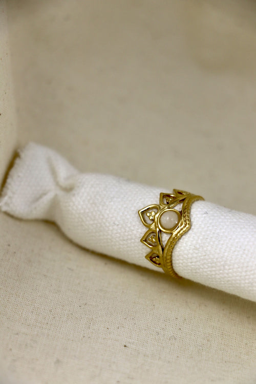 I AM beautiful – Bague en nacre couronne