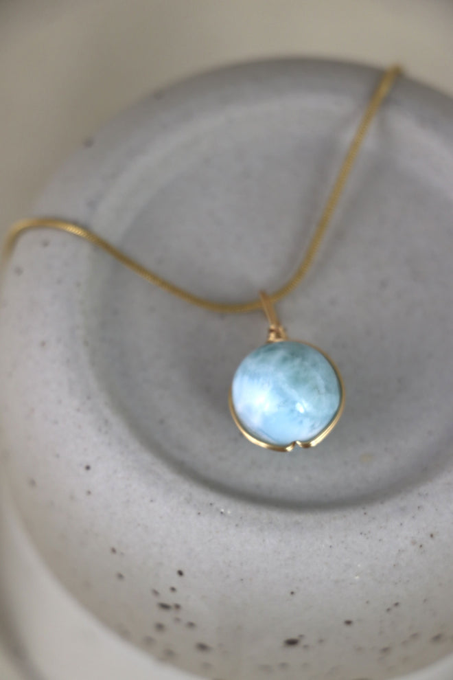 I AM inspired - Larimar Halskette Kugel