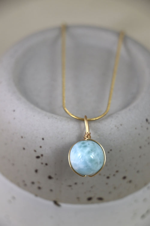 I AM inspired - Collier boule en larimar