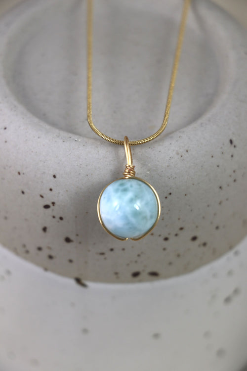 I AM inspired - Collier boule en larimar