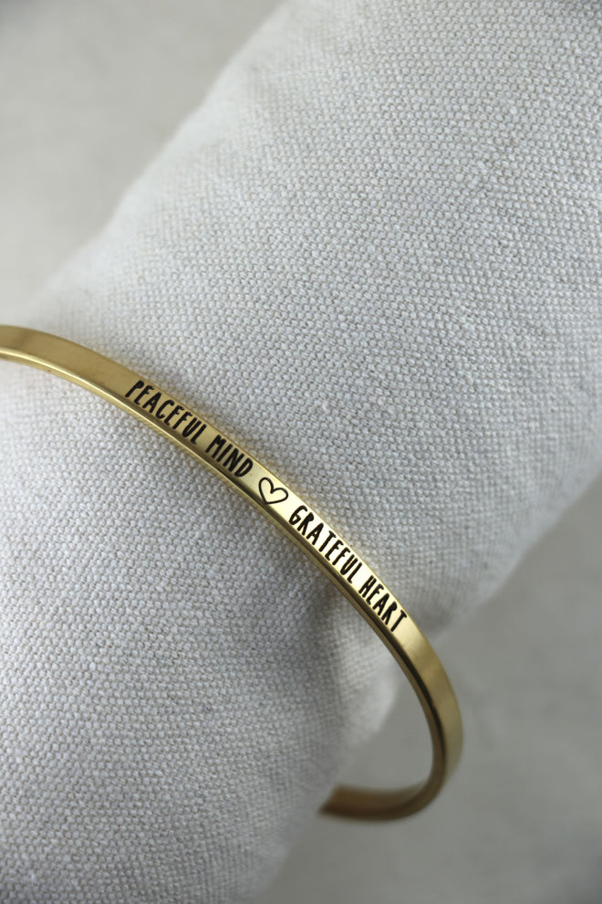 Mantra Armband - Peaceful mind | grateful heart
