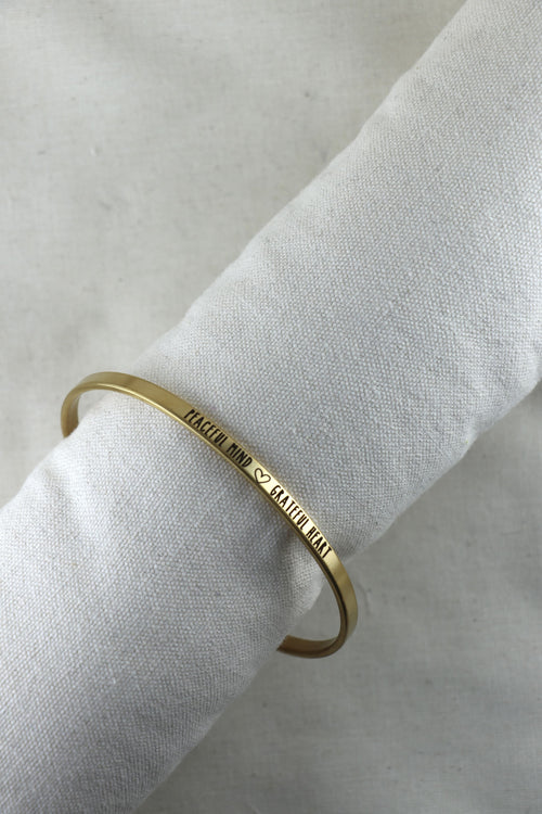 Mantra Armband - Peaceful mind | grateful heart