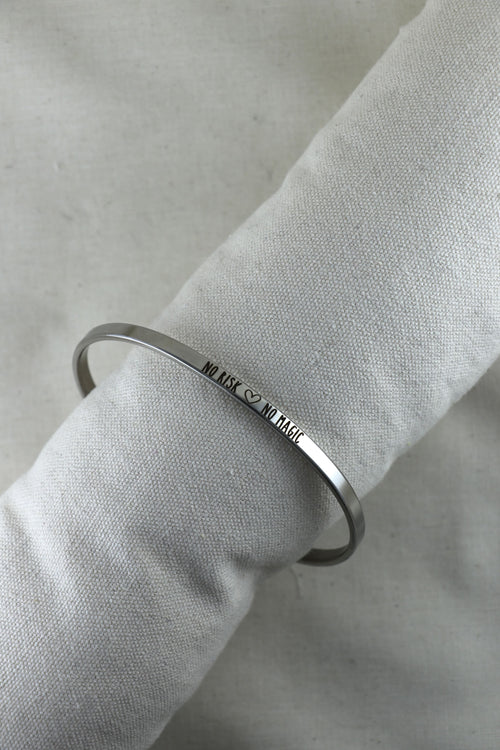 Mantra Armband - No risk | no magic Silber