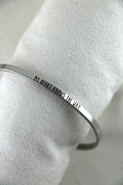 Mantra Armband - My heart knows the way Silber