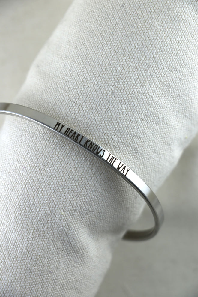 Mantra Armband - My heart knows the way Silber