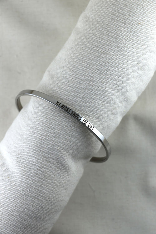 Mantra Armband - My heart knows the way Silber
