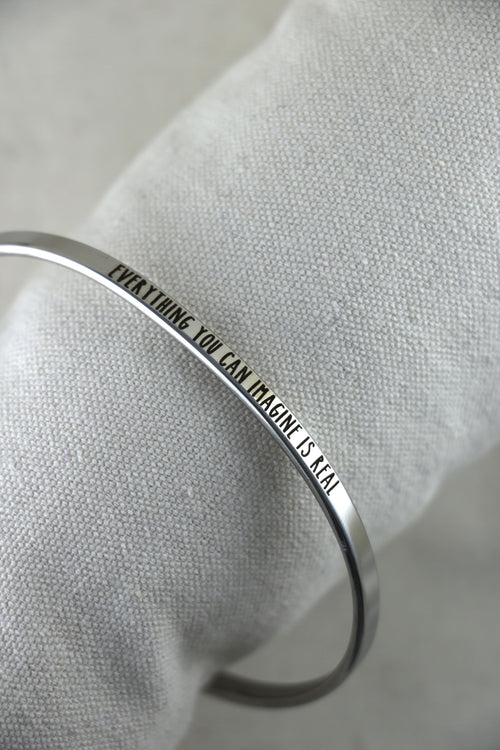 Mantra Armband - Everything you can imagine is real Silber