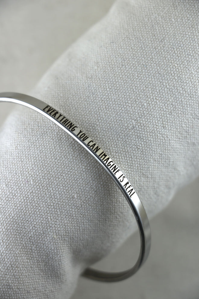 Mantra Armband - Everything you can imagine is real Silber