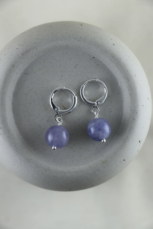 I AM blessed - Angelit Ohrringe Kugel Silber