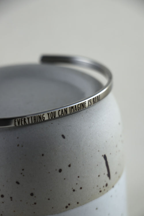 Mantra Armband - Everything you can imagine is real Silber