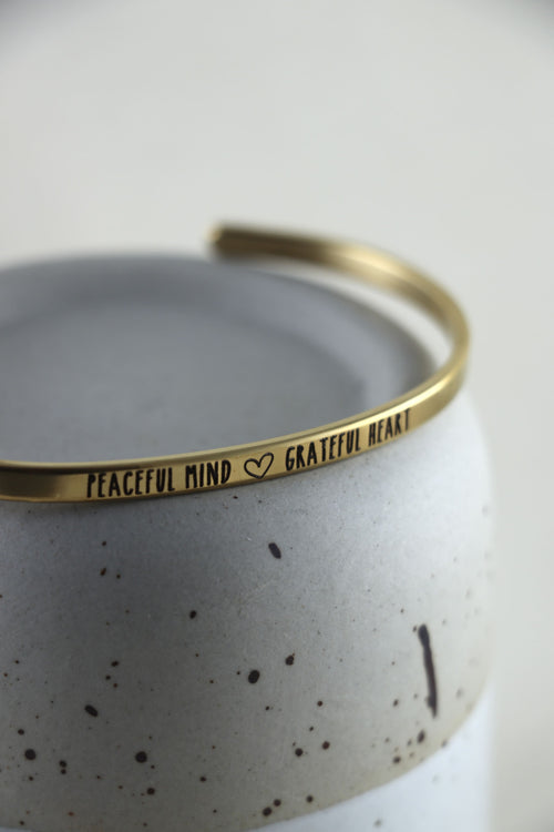Mantra Armband - Peaceful mind | grateful heart