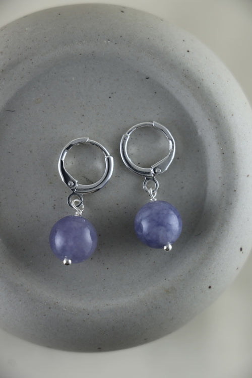 I AM blessed - Angelit Ohrringe Kugel Silber