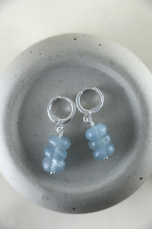 I AM clear - Orecchini Acquamarina Argento