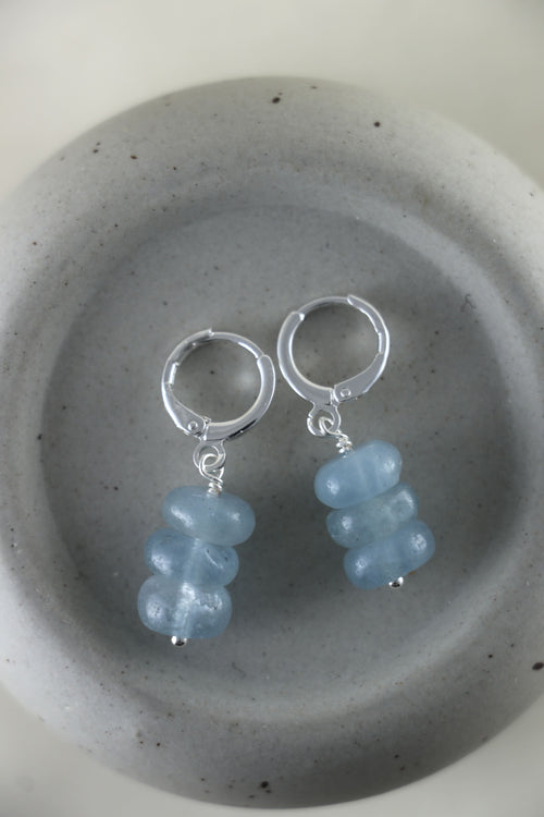 I AM clear - Orecchini Acquamarina Argento