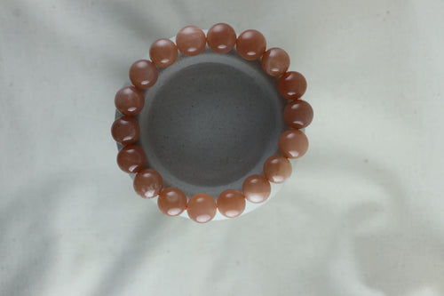 I AM feminine - Bracelet Pierre de Lune Pêche grandes perles