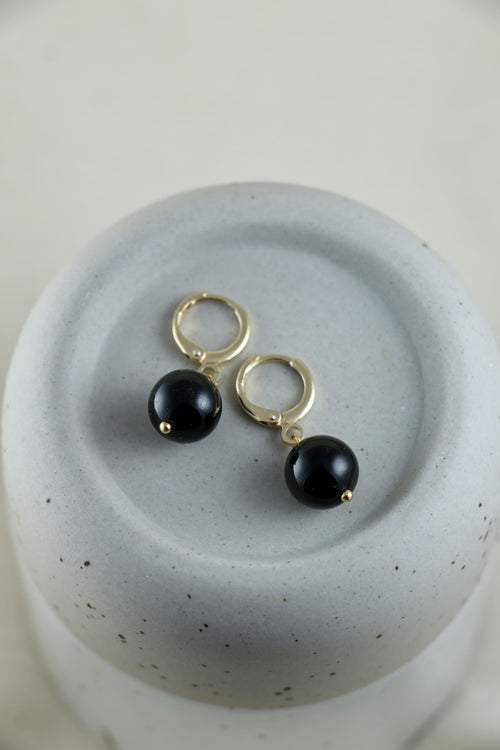 I AM secure - Boucles d’oreilles Tourmaline Noire Perle