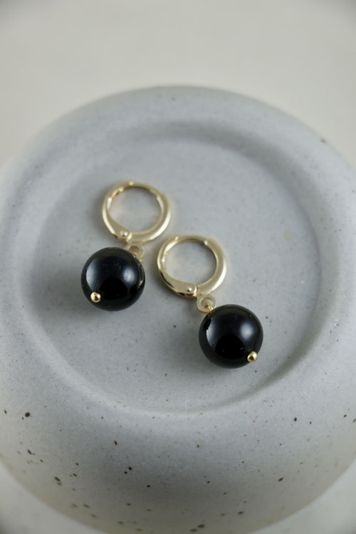 I AM secure - Boucles d’oreilles Tourmaline Noire Perle